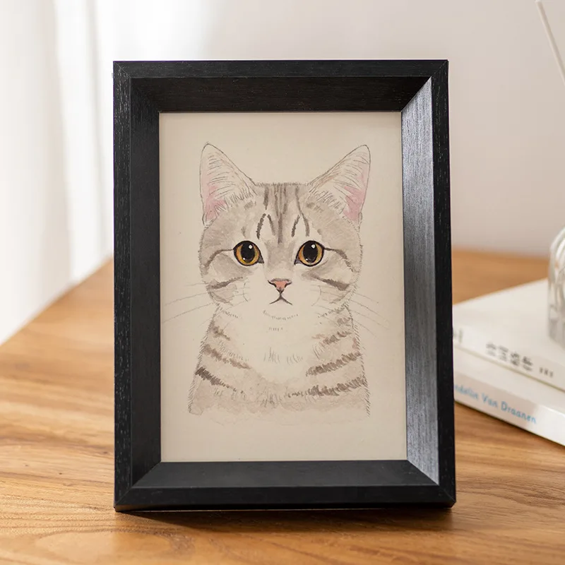 Modern Simple Style Wooden Picture Frame 8 Inch 10 Inch Rectangle Pet Travel Wedding Photos Wall Hanging China Painting Pine ...