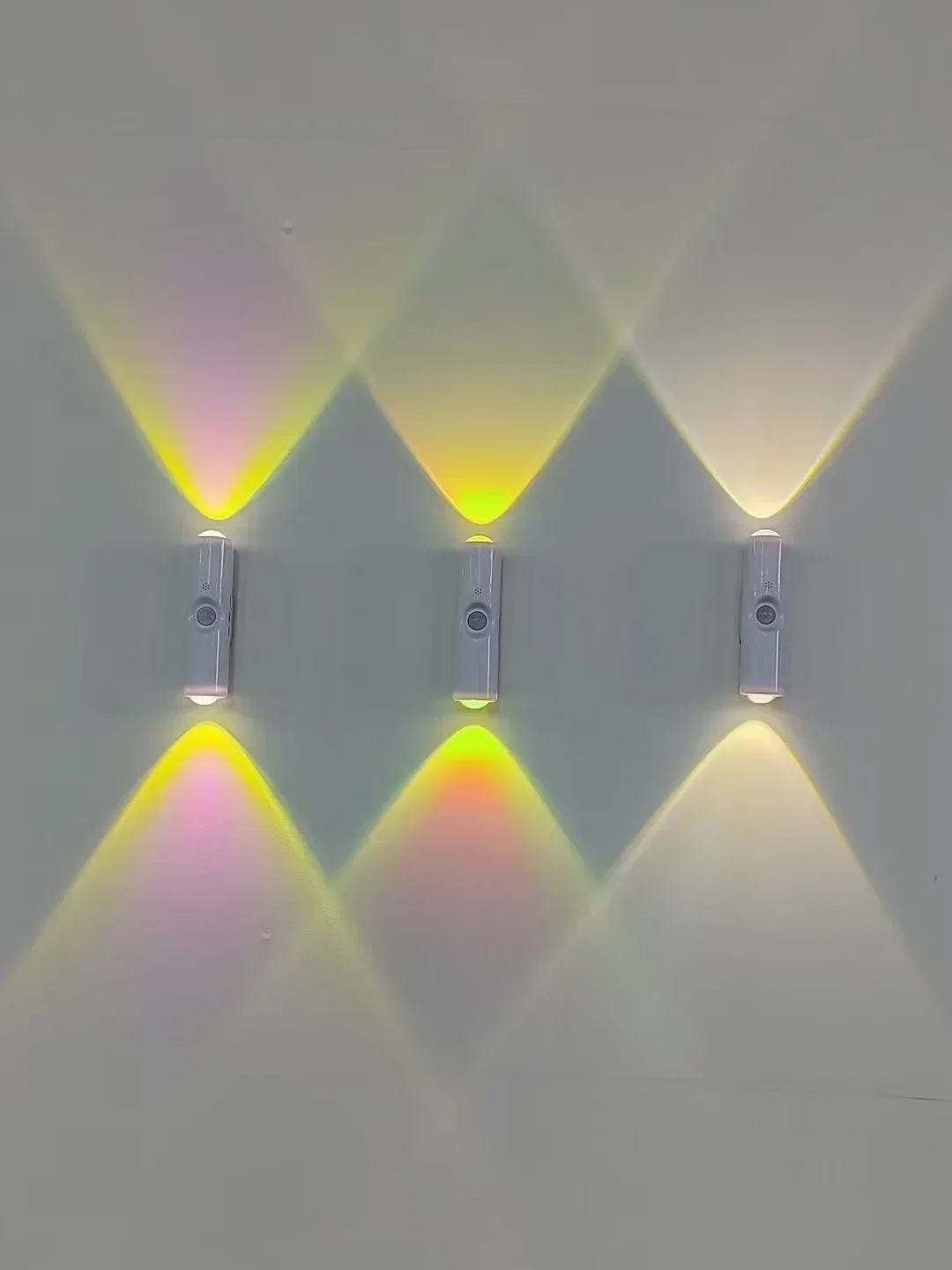 Motion Sensor Night Light 7-Color LED Toilet Night Light Bedroom Living Room Corridor Double-Headed Wireless Wall Lamp Magnetic