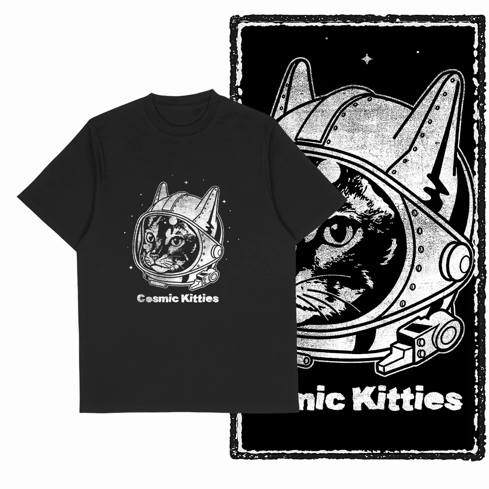 Coolmind cool cat print Graphic Men T shirt big size loose men tshirt cat graphic t-shirt for men tee