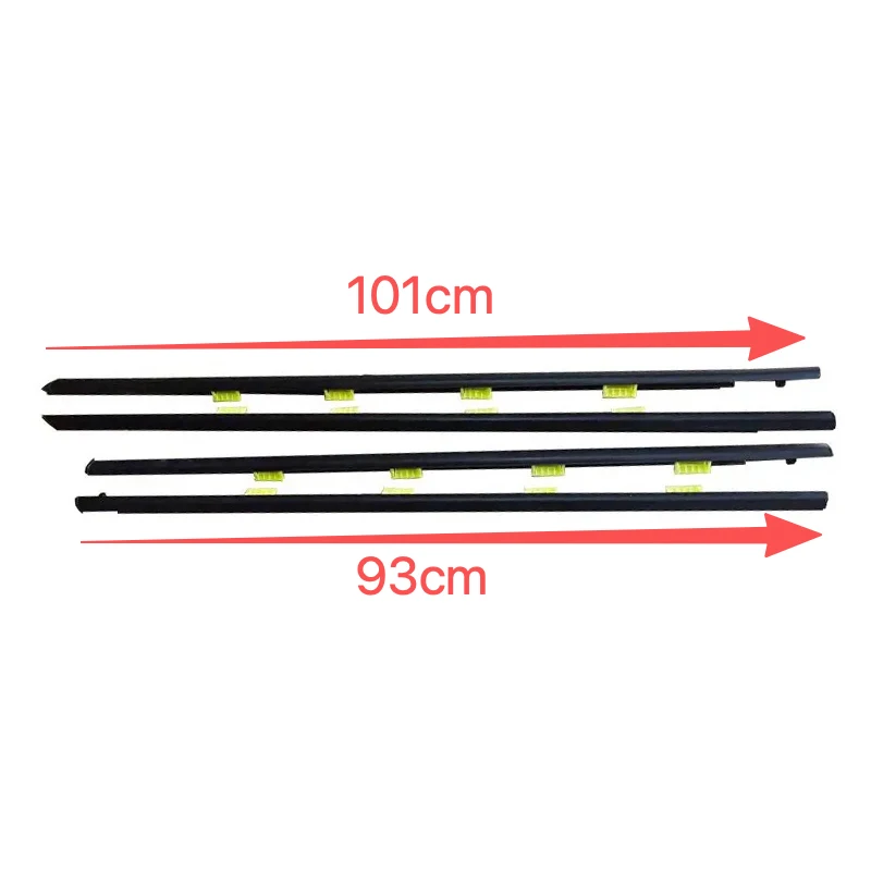 Chrome/Black 4Pcs Window Rubber Trim For Honda Civic Sedan EK3 1996-2000 Weatherstrip Seal Strips Door Molding 72410-S04-003