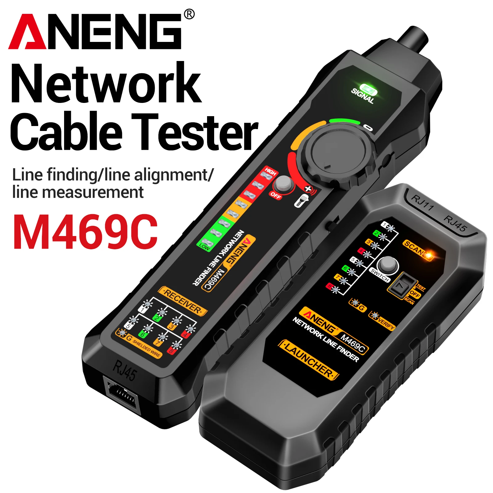 ANENG M469C Multifunctional Network Cable Finder RJ45 RJ11 Tester Telephone Power Cable Tracer Open Short Circuit Test Tool