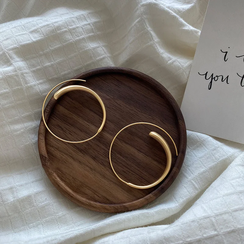 LIVVY New Fashion Korean Circular Smooth Earrings For Women Simple Trendy  Exaggeration Charm Jewelry Party Gifts image 2