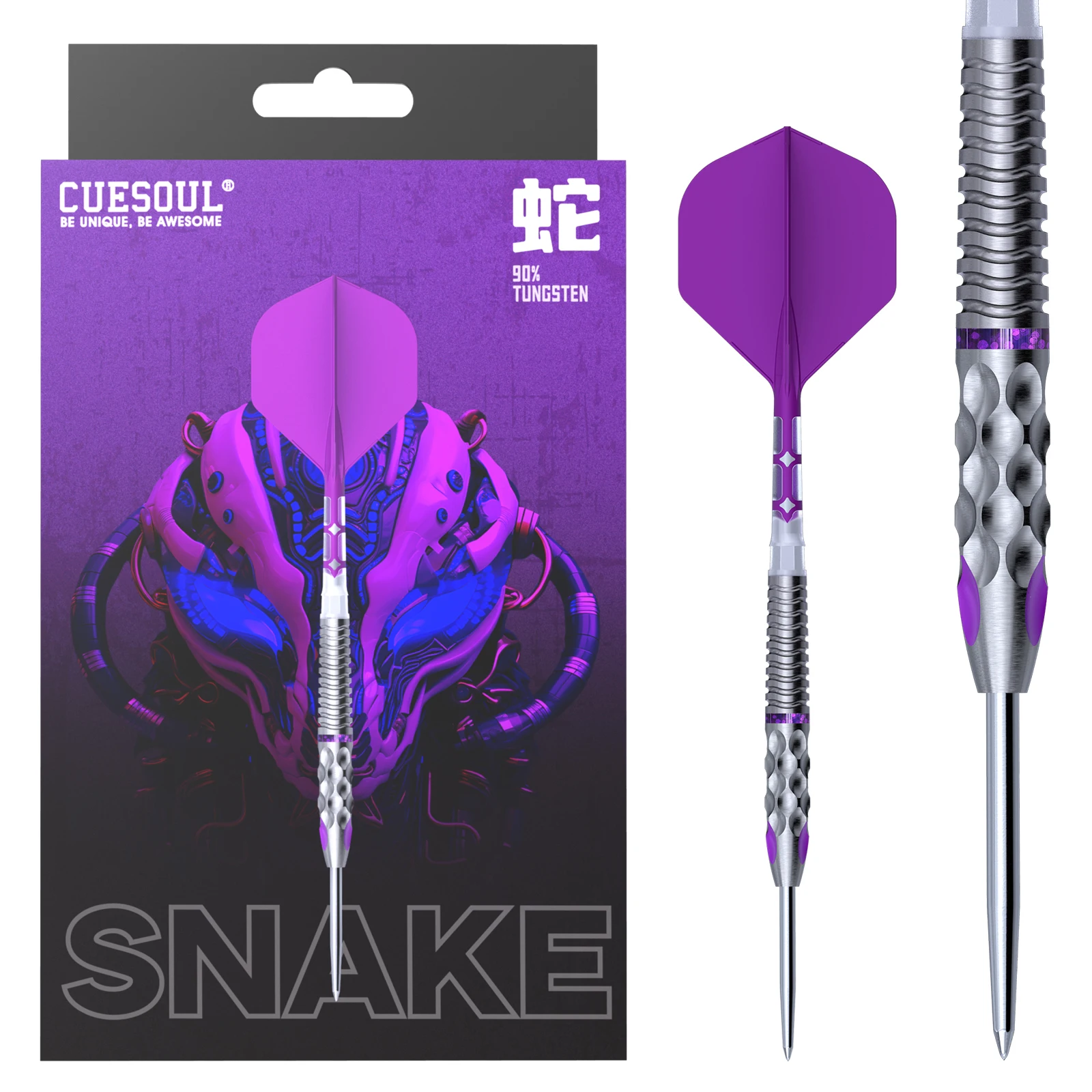 

CUESOUL Chinese Zodiac 20/21/23/24g Steel Tip 90% Tungsten Dart Set with Integrated ROST T19 Flight