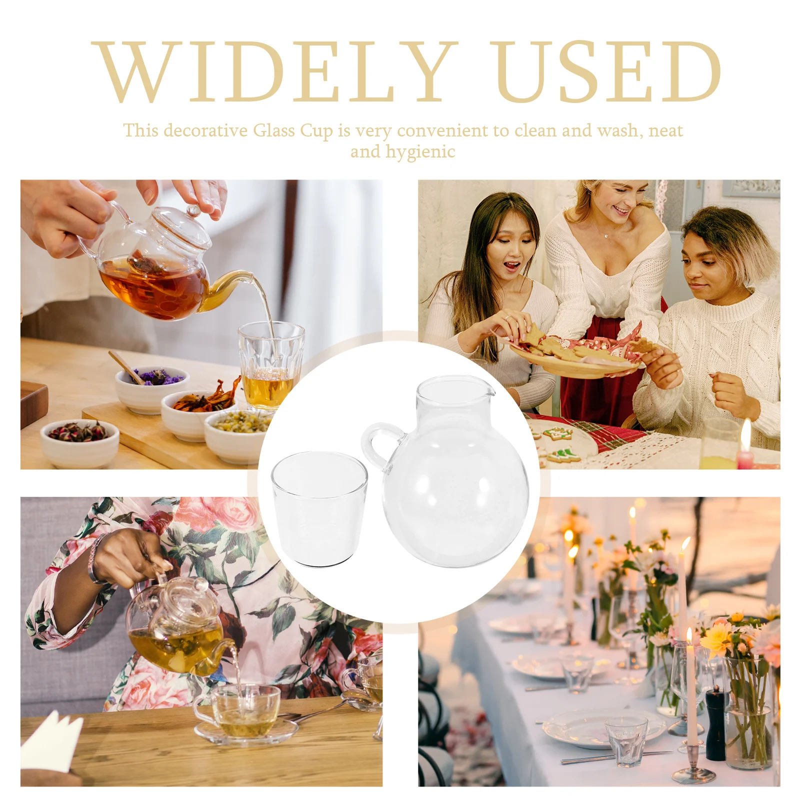 

1Set Elegant Transparent Glass Water Pitcher Bedside Carafe Multi-Function Jug Suitable for Home Office Use Bedside Carafe