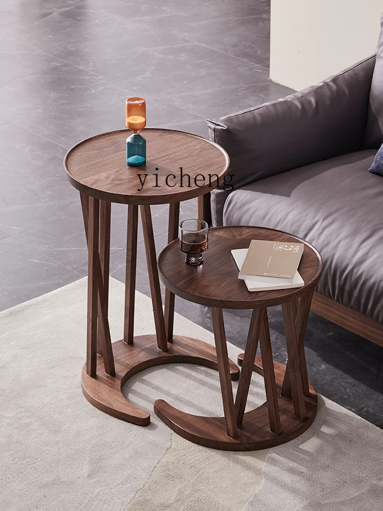 

LX Solid Wood Sofa Side Table for Home Use, Small Table for Small Apartments, Bedroom, Living Room