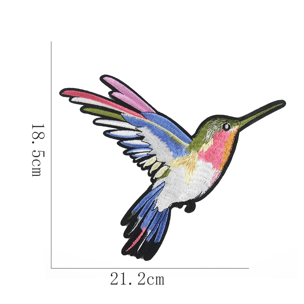 1PC naszywka w kształcie kolibrów aplikacja ze zwierzętami naprasowanki na naszywki na ubrania naszywka do haftu naszywka naklejki na ubrania DIY