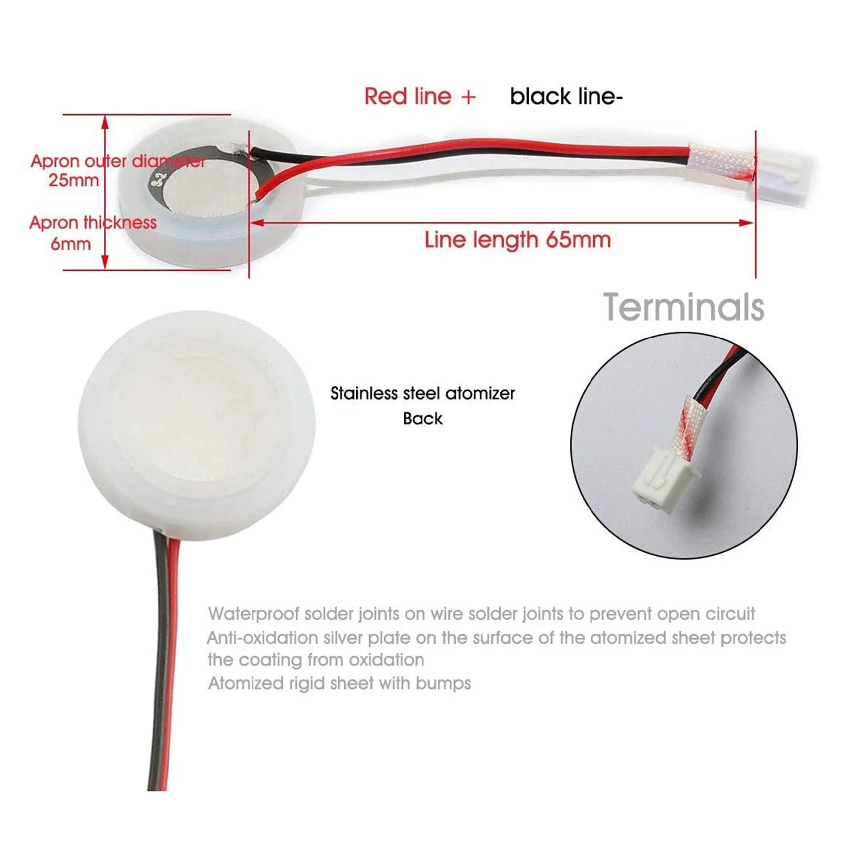 A01M 10-Pack 20mm صانع ضباب بالموجات فوق الصوتية أقراص سيراميك مبيد مع سلك وحلقة لإحكام الإغلاق