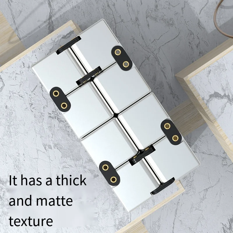 Cubo infinito in lega di alluminio metallo EDC antistress mini giocattolo portatile ufficio infinito agitarsi relax giocattoli di sfiato
