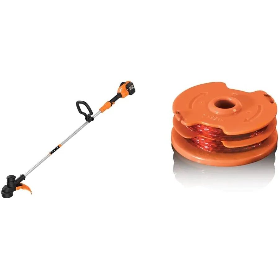 

40V 13 Cordless String Trimmer with Batteries Charger Included 2 x 16' Spool Line for Electric Trimmers Green