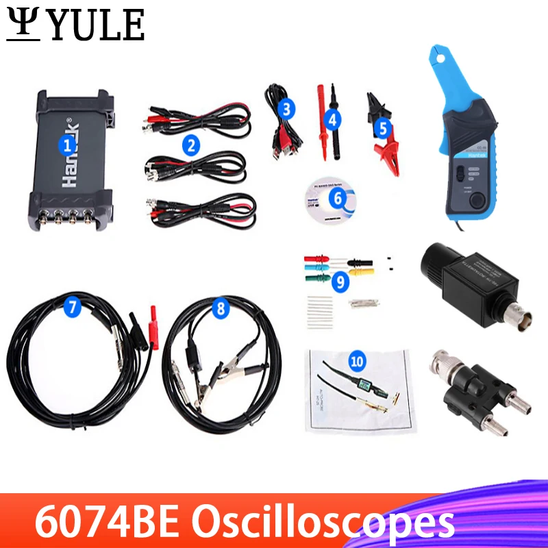Osciloscópio de Armazenamento Digital pc Usb Portátil Canais 70mhz Bandwidths Win10 Carro Instrumento de Diagnóstico 6074be 6204be 6254be