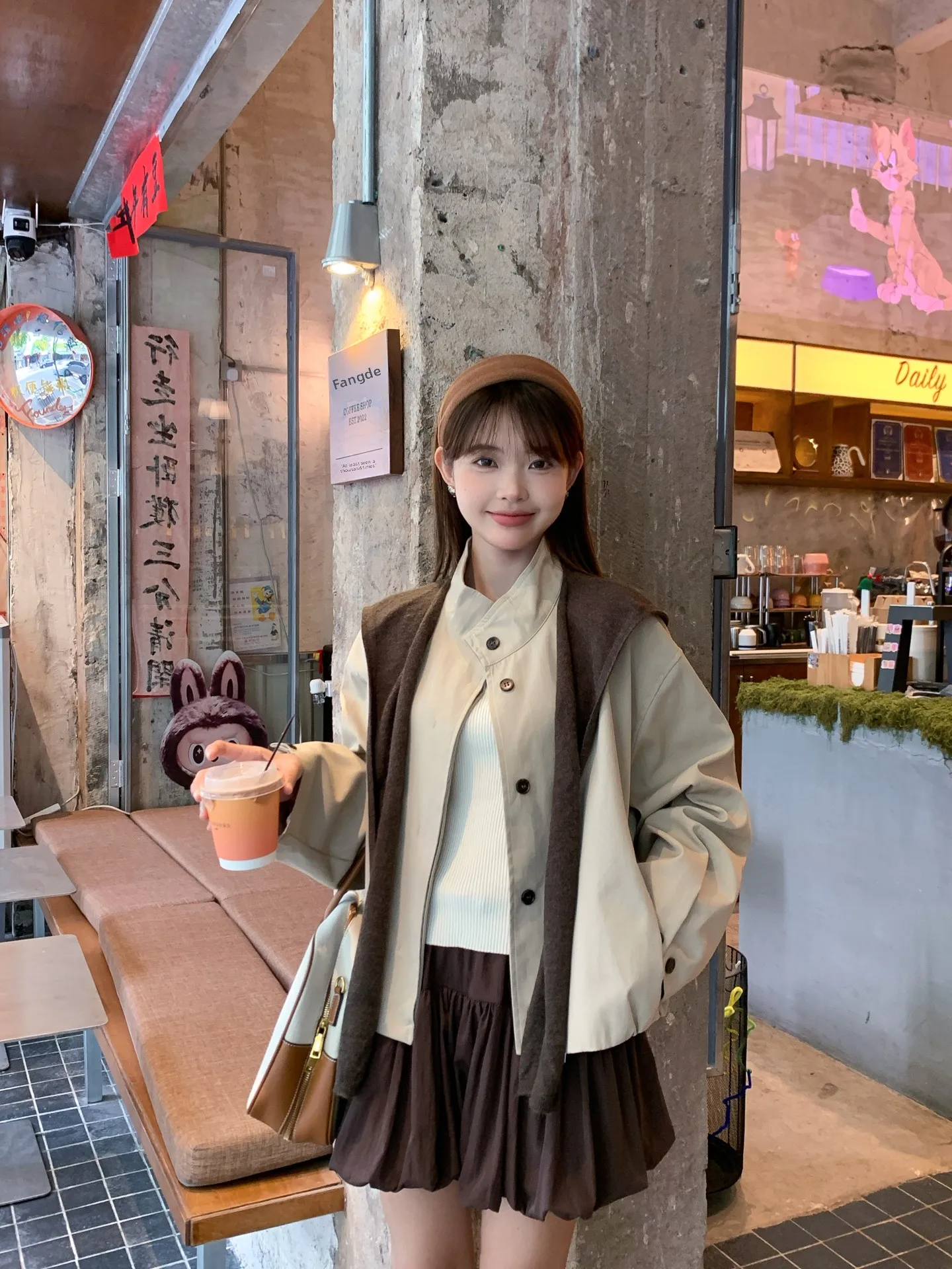 

Briti Sle цвета хаки, ветровка с воротником-стойкой, женская ветровка свободного покроя, универсальное утягивающее пальто, повседневное прямое пальто