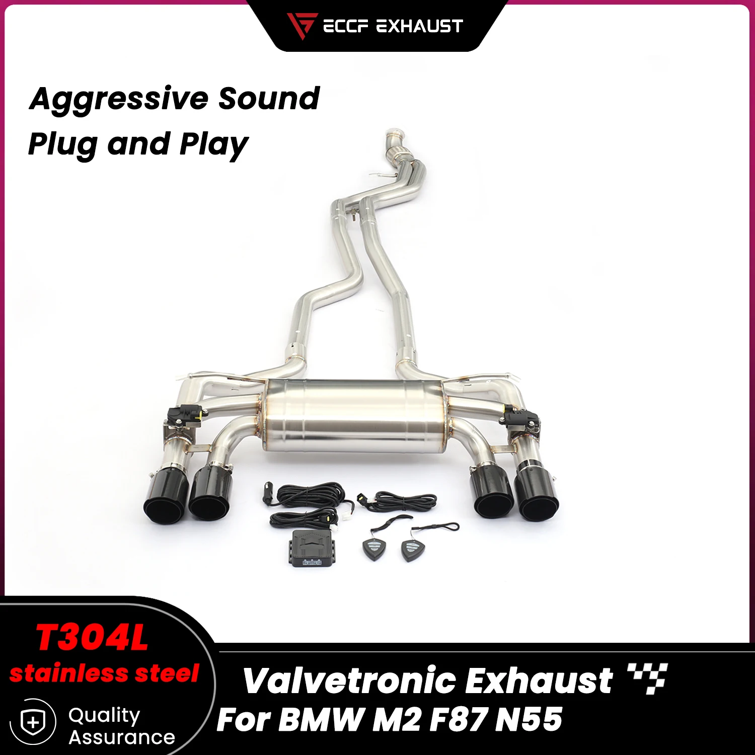 

Aggressive Exhaust Sound Valvetronic Stainless Steel Catback Exhaust For BMW M2 F87 N55 Performance Upgrade Easy Installation