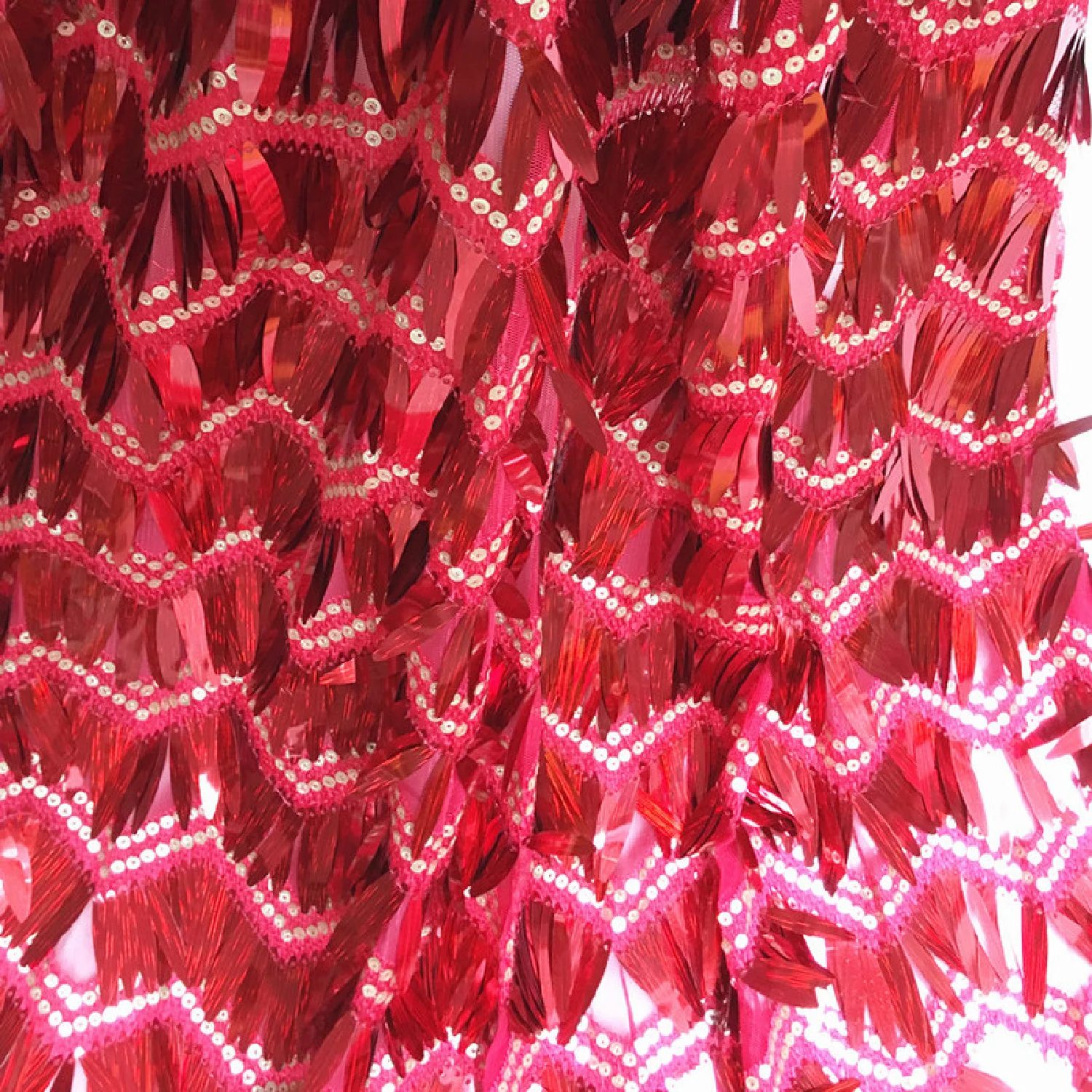 1Yard Selling Sequins embroidered wave tassel sequins fabric for dress costume background sequins Mesh Fabric T988