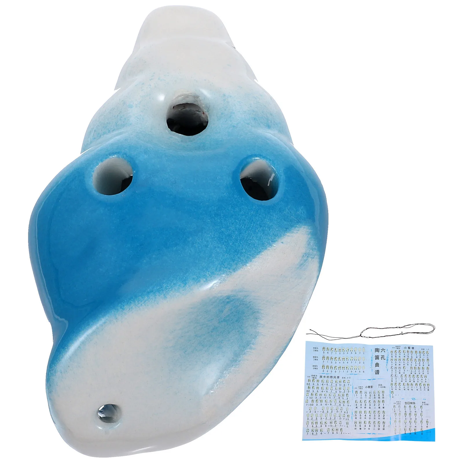 

Creative Conch Shaped Ceramic Ocarina 6-Hole Beginner Instrument for Kids Professional Practice Wind Musical Gift