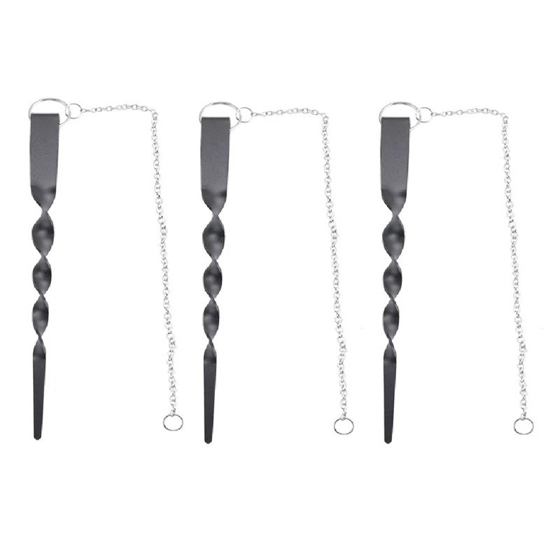 3Mm Thk, 13 Inches Rain Chain Anchoring Stake Including 17 Inches Long-Chain Black Powder-Coated Iron Durable