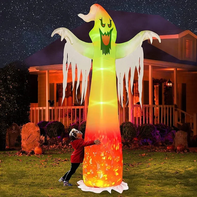 Halloween Luminous Ghost Decoration Outdoor Yard Horror Demon Ornament for Carnival Party Scary Air Model Hanging Decor Scary