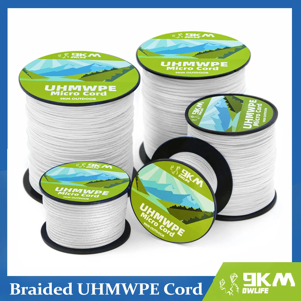 9km 0.5 ~ 1mm trançado uhmwpe cabo oco baixo estiramento espectro linha emenda corda dublê kitesurf corda linha de pesca de água salgada