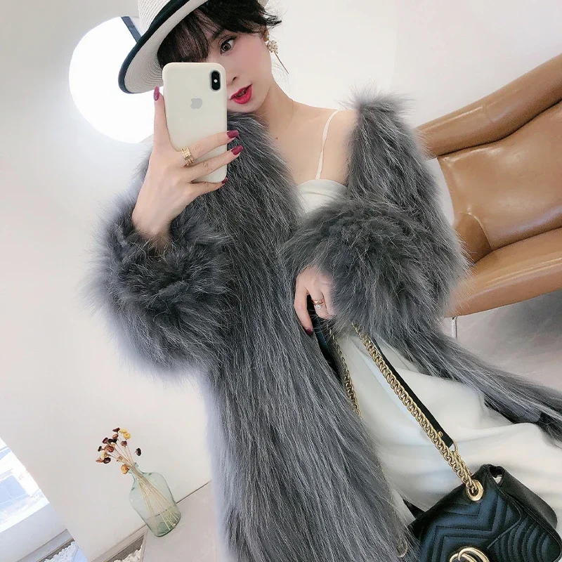 Tajiyane Fashion 2021 Autumn Genuine Raccoon Fur Jackets for Women Elegant Warm Women's Coat Korean Clothing Veste Femme Gmm770