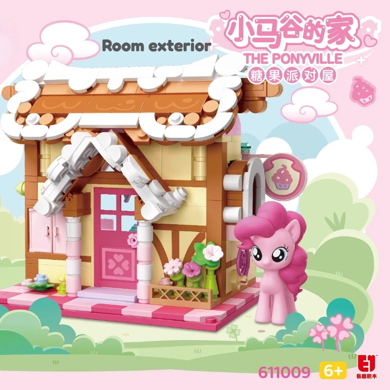 New My Little Pony Building Blocks Street View Twilight Sparkle Pinkie Pie Splicing Model Ornament Puzzle Toy Collection Gift view 3