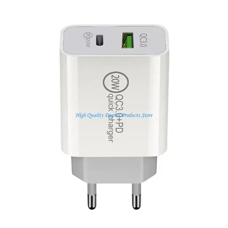 

U2JE PD20W QC3.0 USB C Charging Adapter 2Port Faster USB C Plug 20W Output for Multiple Device Phone