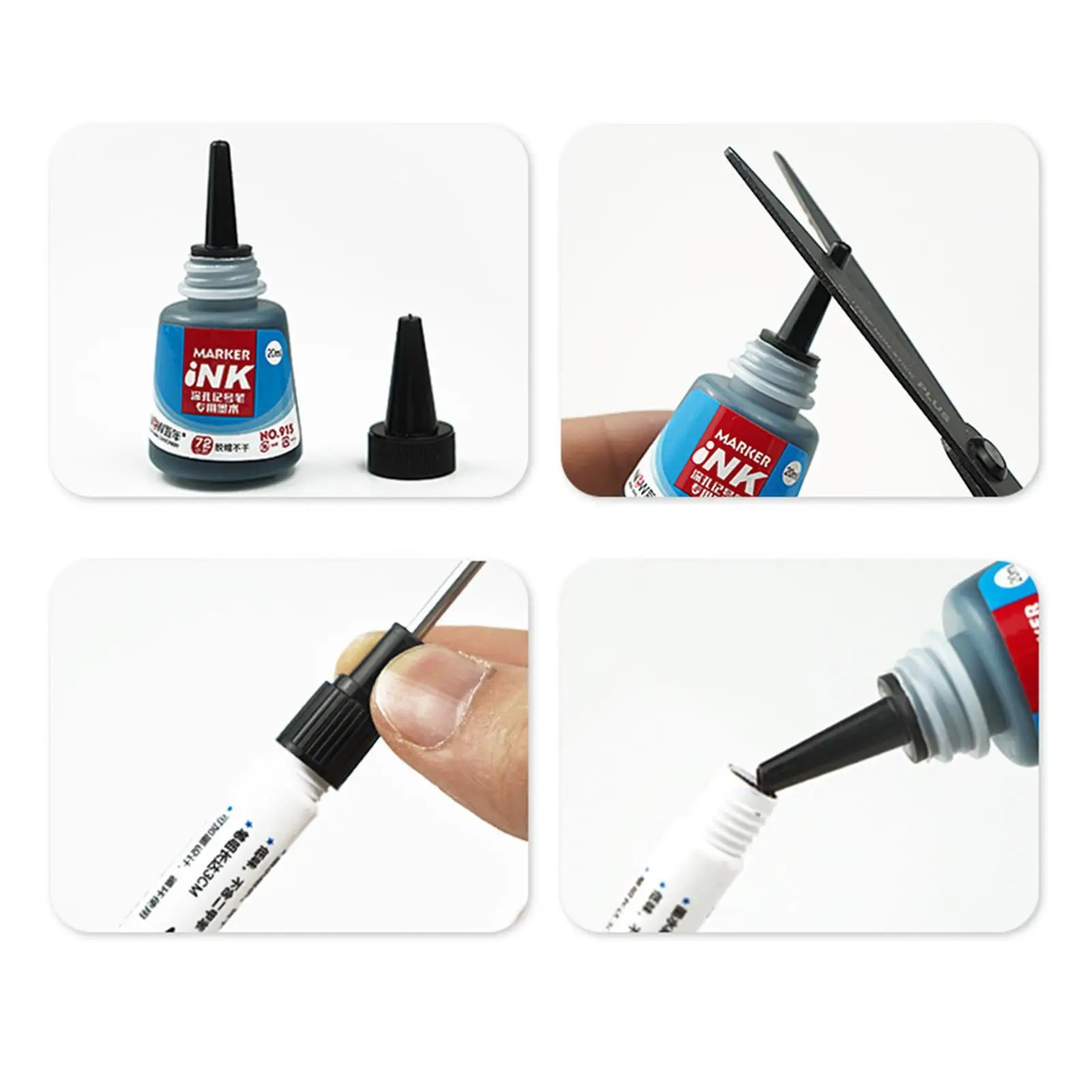 4Pcs 32mm Long Head Deep Reach Markers Woodworking Stone Ink Refill Tool Pen