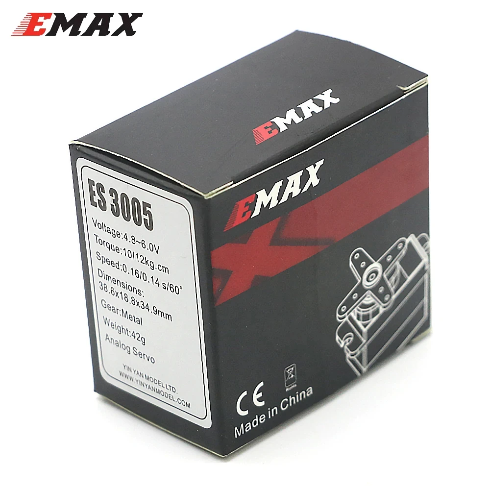 EMAX-Servo analogique à couple élevé, engrenages métalliques, hélicoptère RC, bateau, avion, ES3001, ES3003, ES3004, ES3005, 4.8-6.0V