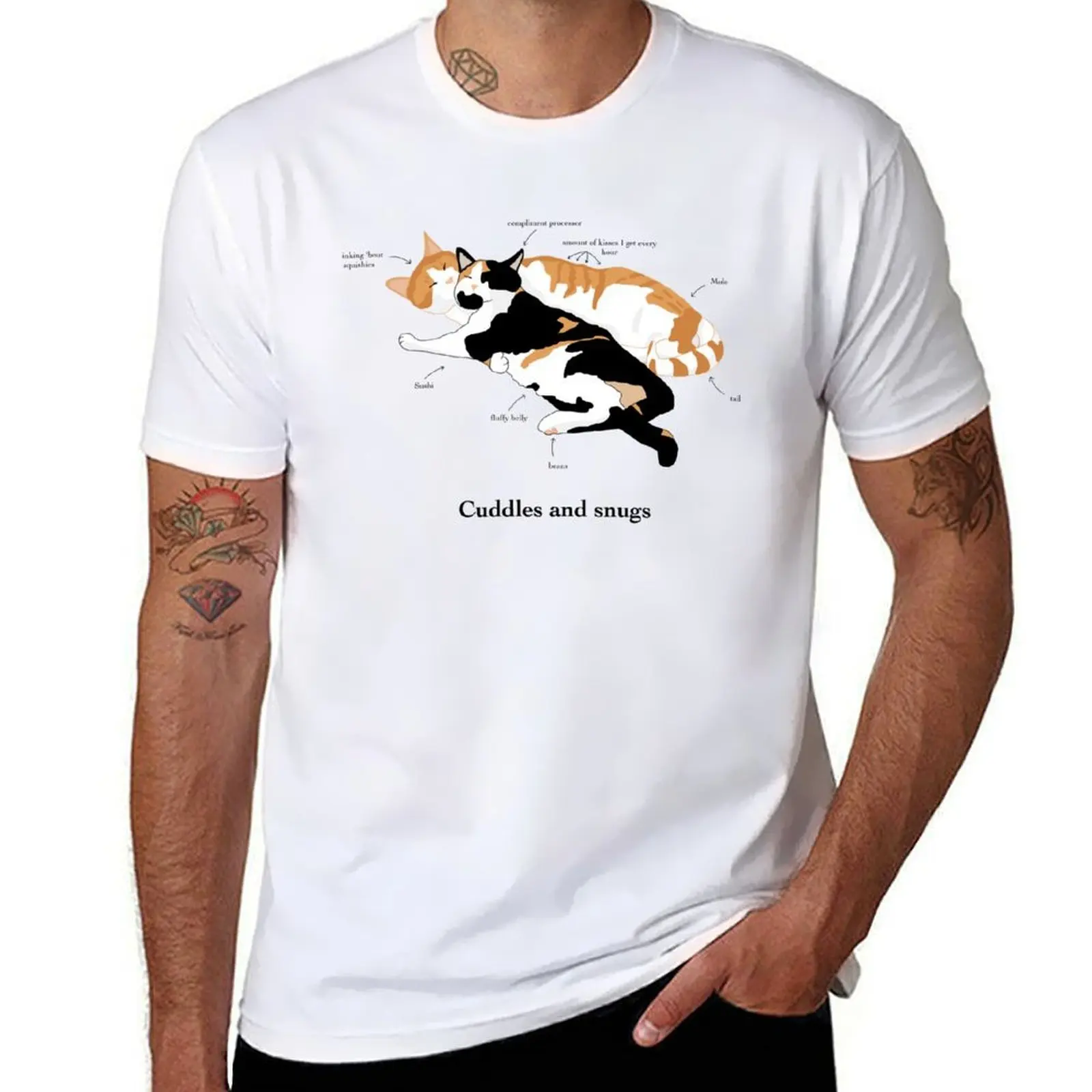

Mole and Sushi, adorable kittens hugging, cat love. T-Shirt t shirt man plain mens graphic t shirts T-Shirt