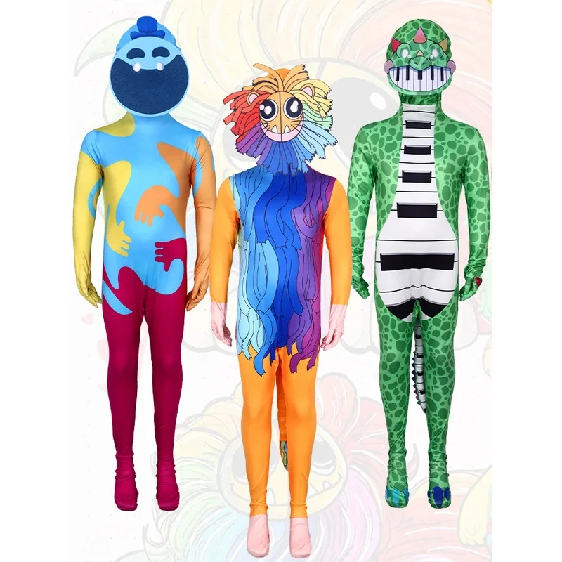 Kostum Cosplay Monster Mulut Biru Halloween 2025 Baru, Kostum Poppy, Jumpsuit Permainan Waktu Bermain, Dinosaurus Hijau, Singa Karnaval Anak-anak P eqs9X