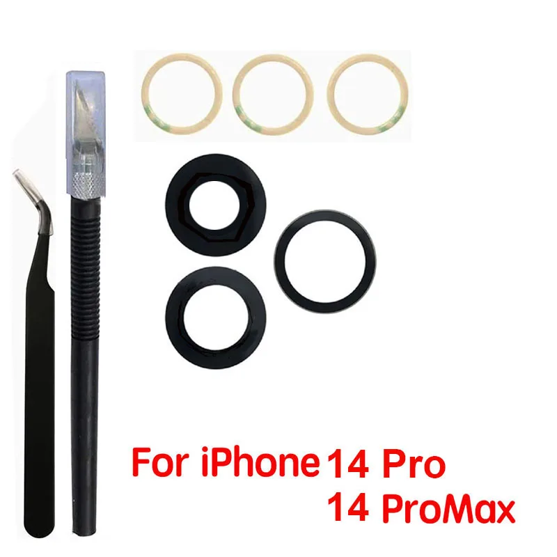 Saphir-Rückkamera-Objektivglas für iPhone 12 13 Mini 14 15 Plus 17 Pro Max – Ersatzteile für die Reparatur der Rückkamera mit 3M-Klebstoff & Werkzeugen