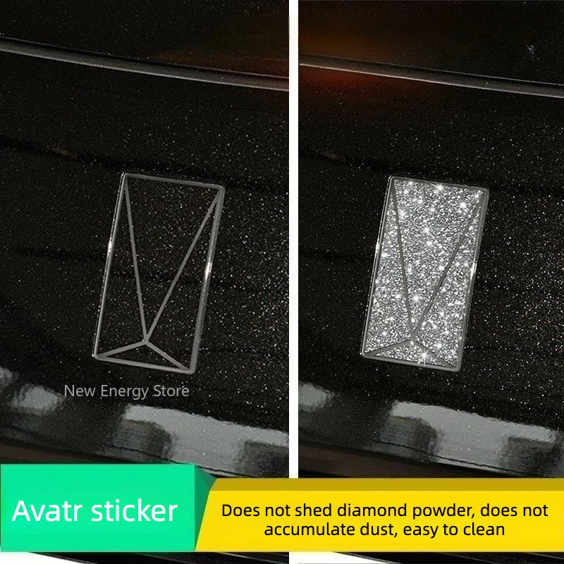 For Avatr 07 Car Emblem Diamond Glitter Sticker Personalized Decorative Sticker