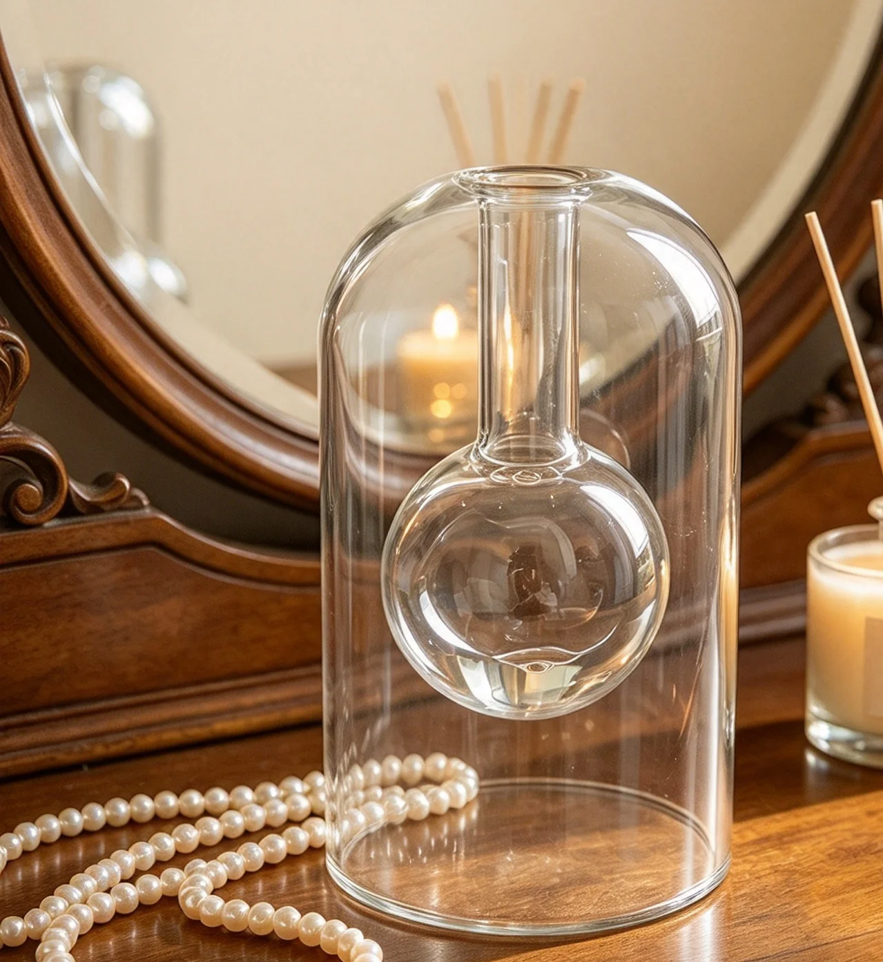 1pc Double-Layer Diffuser Bottle / Transparent Fire-Free Diffuser Bottle / Home Decoration Item 120ml