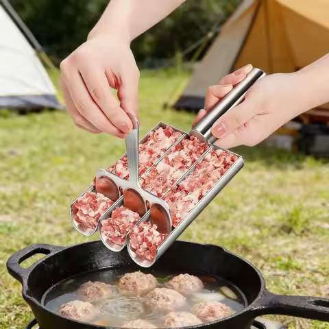 Manual Non Stick Meatball Maker Tool Easy Release Kitchen Scoop for Making Perfect Fish Beef Pork Balls Home Cooking Gadget