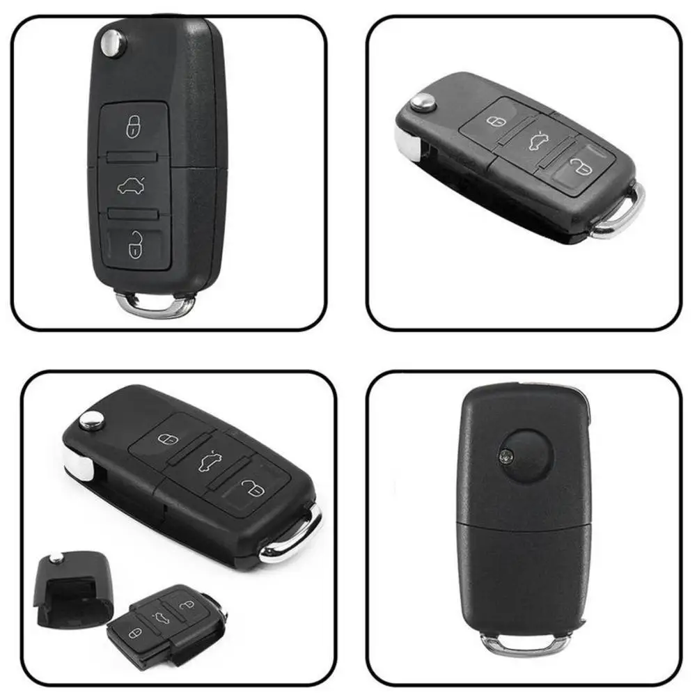 Car Remote Key Flip Folding Key Shell Case For Volkswagen Compartment Keyring Stash B5 Hidden Shell Car Secret Remote Key