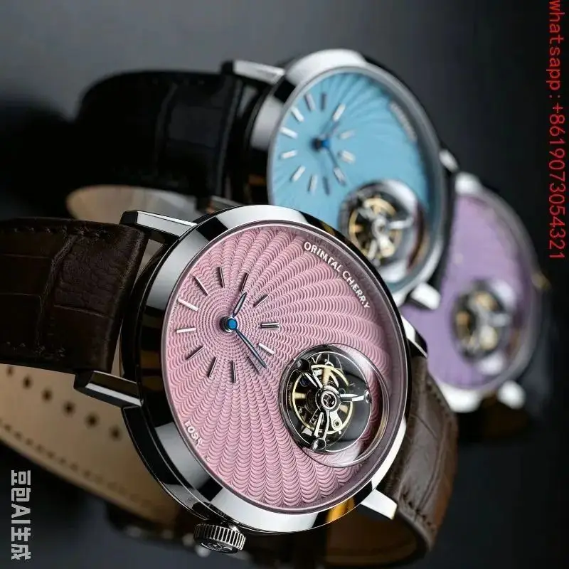 A8888 Convex crystal Jichen Sakura MC-05 Tourbillon mechanical men's watch blue sandstone lapis lazuli custom suspension 6340
