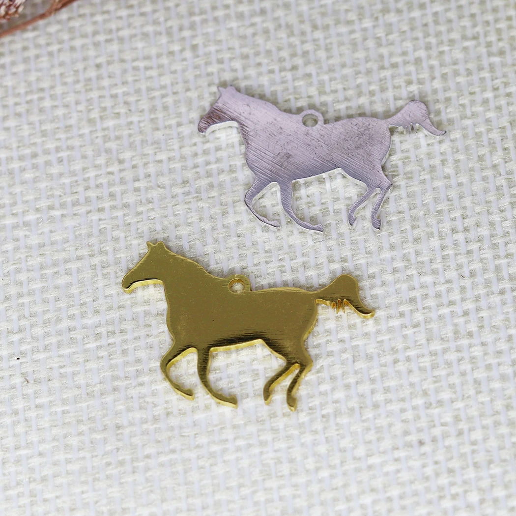 5PCS Lovely Animal Horse Pendant DIY Stainless Steel Gift For Women Men Charm Pendant For Bracelet Jewelry Findings