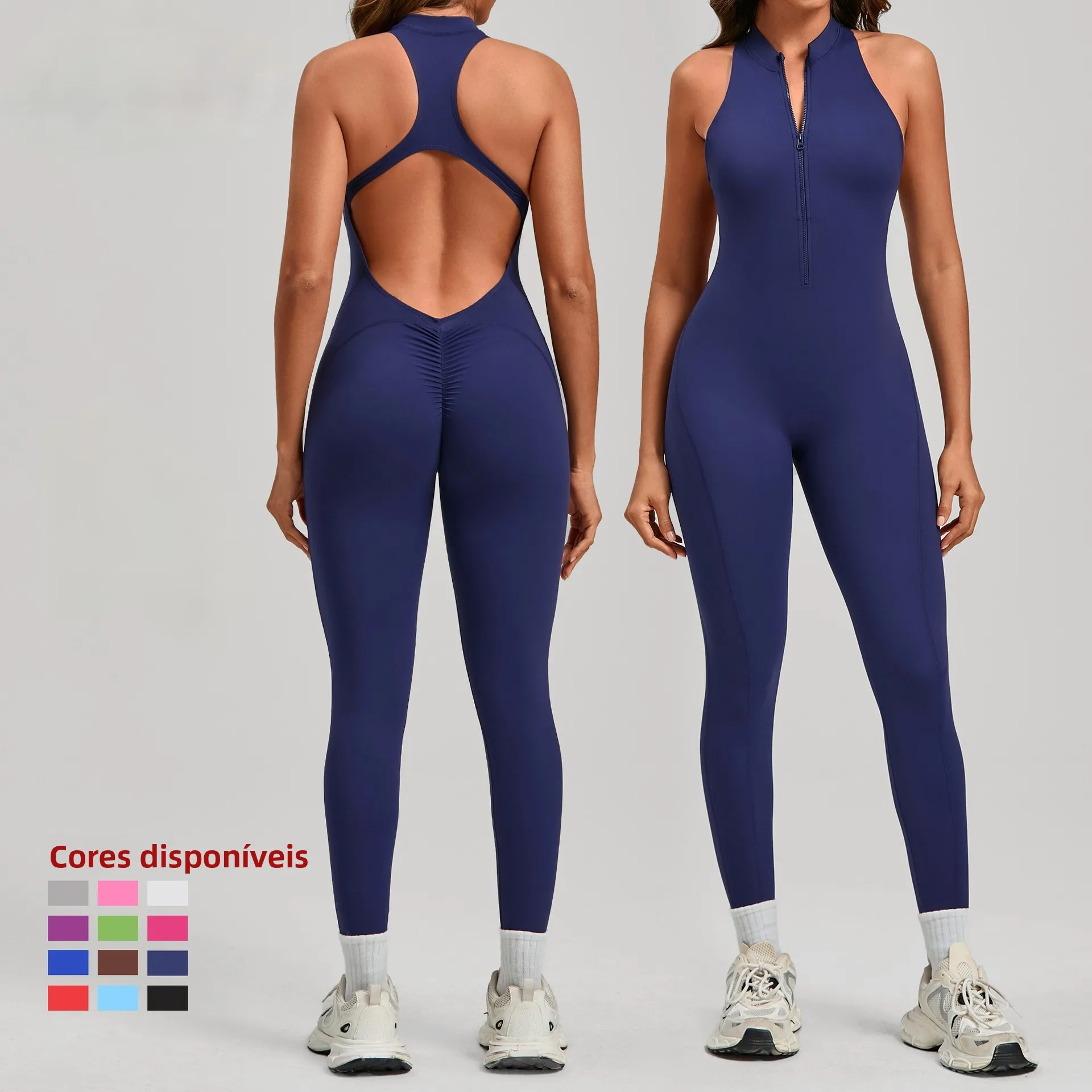 sporty-one-piece-fitness-yoga-pants-women's-nylon-shorts-with-padded-chest-suitable-for-pregnant-women-seamless-tight-fit