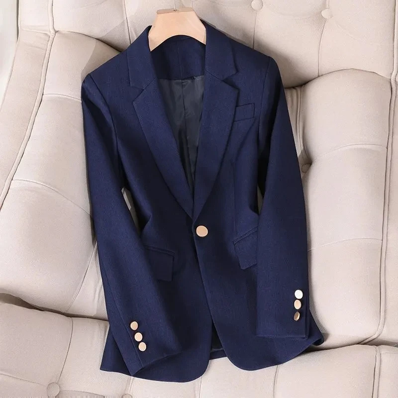 

2024 New,Spring Autumn Blazer Coats,Women Tops,Long Sleeve Single Button Blazers,Office Ladies Business Work Wear Formal Jackets