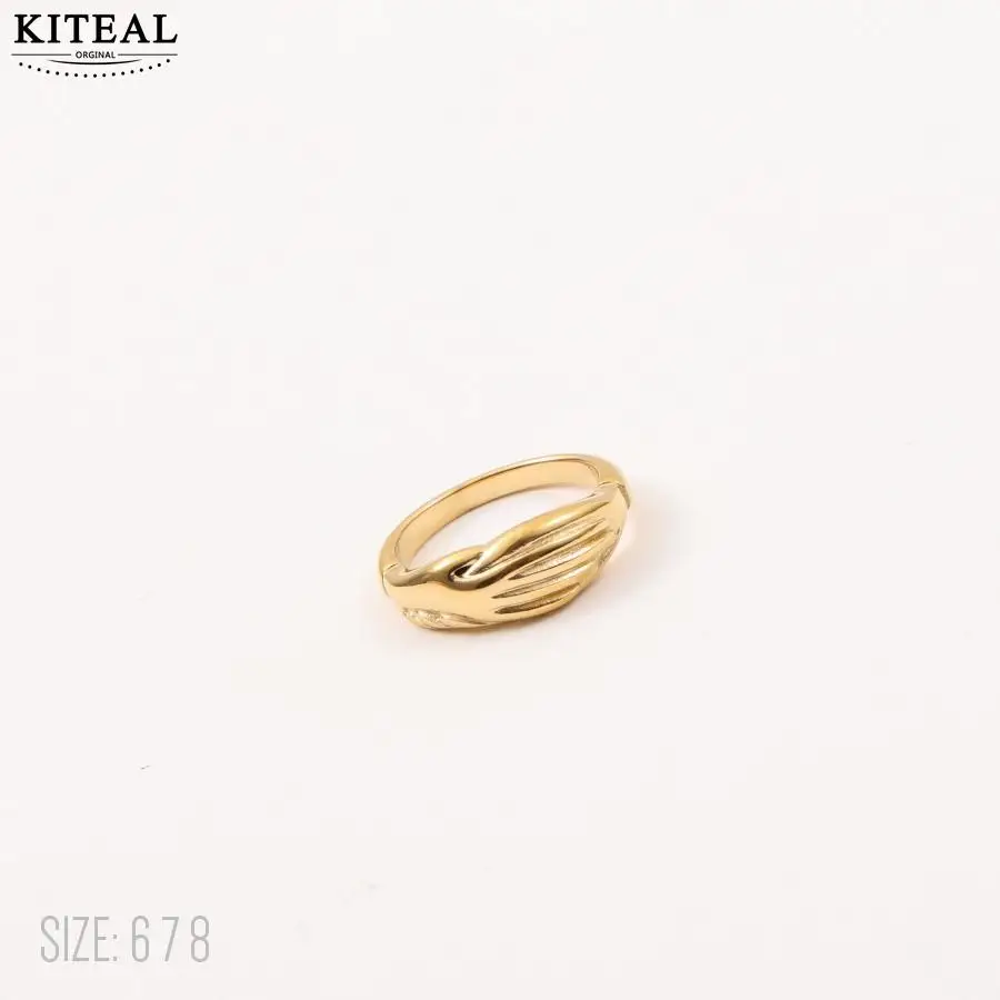 KITEAL aliexpress Gold color size 6 7 8 Maiden Tail ring Holding hands and embracing the ring prices in euros Women jewelry