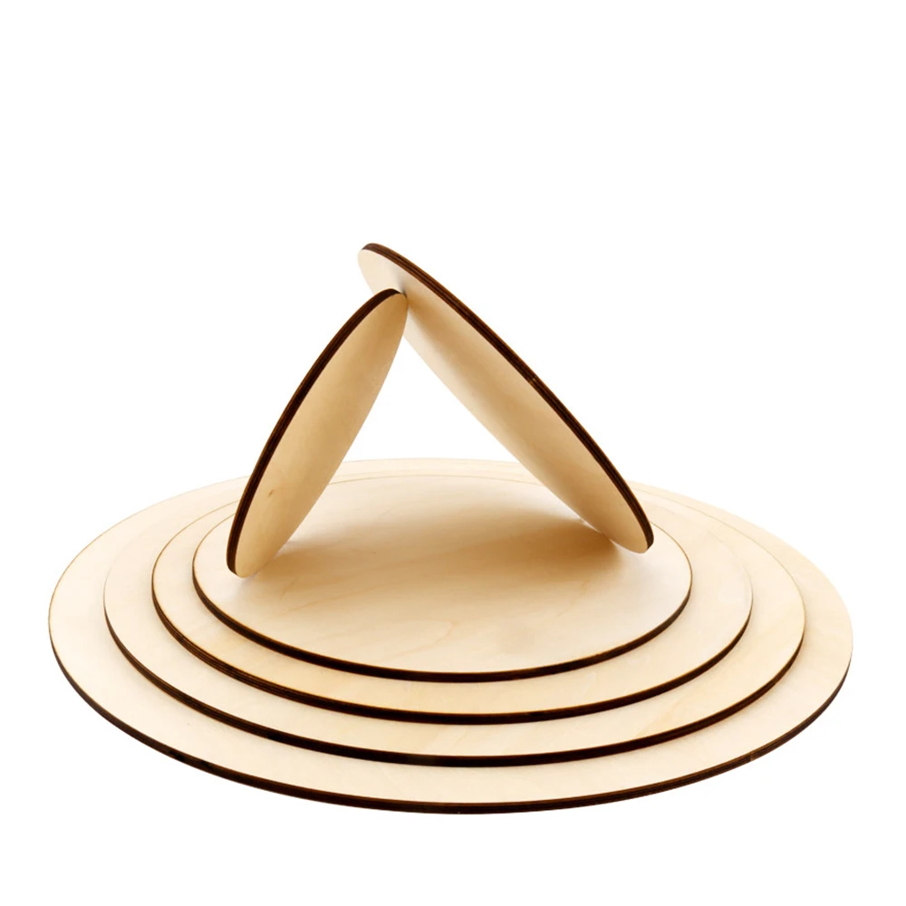5-20Pcs Round/Square Wooden Boards With Dia 50-350mm/100x100mm DIY Handmade Round Wooden Pieces Material Thick 1.5/2/3/4/5mm