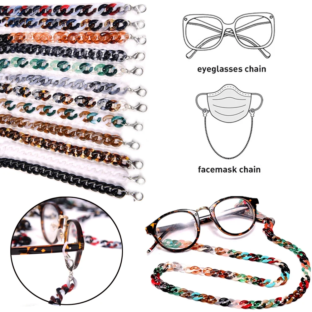 

Mask Holder Reading Glasses Acrylic 72cm Anti Slip Eyeglasses Rope Mask Chain Neck Strap Glasses Chain