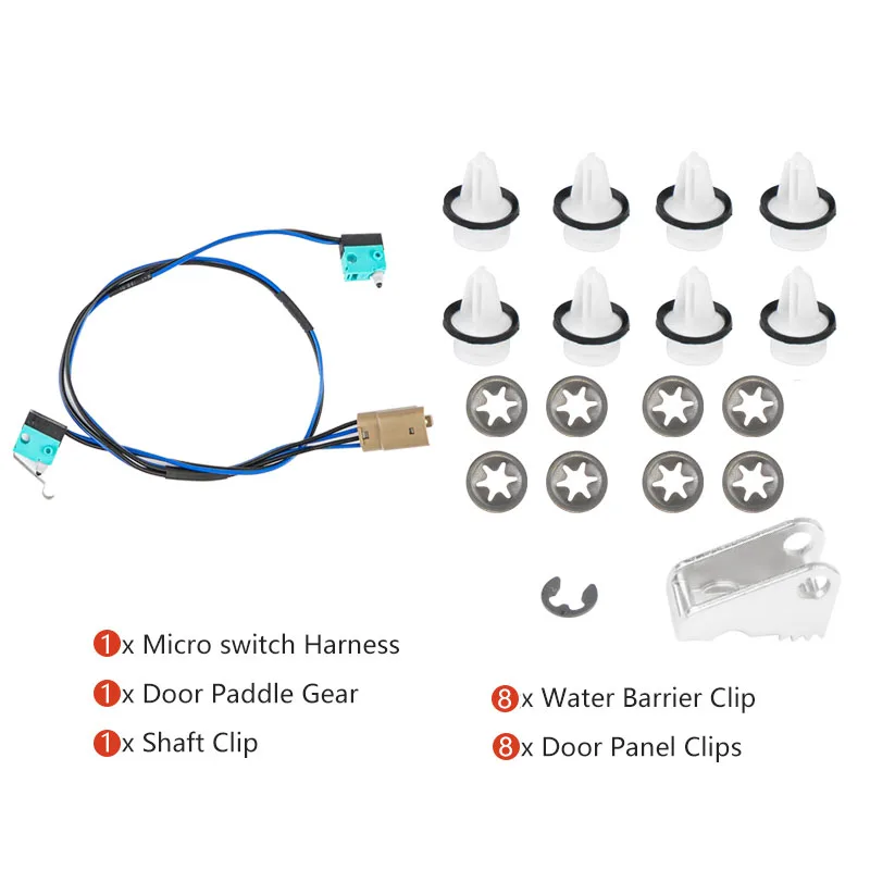 1016009-00-B For Tesla Model S Door Handle Upgrade Repair Kit Microswitch Harness Handle Paddle 1042845-00-B w/Door Panel Clips