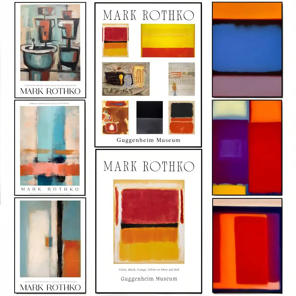 Famous paintings by Mark Rothko Painting Calligraphy Stylish Canvas Poster Wall Art for Bedroom Study Home Decor