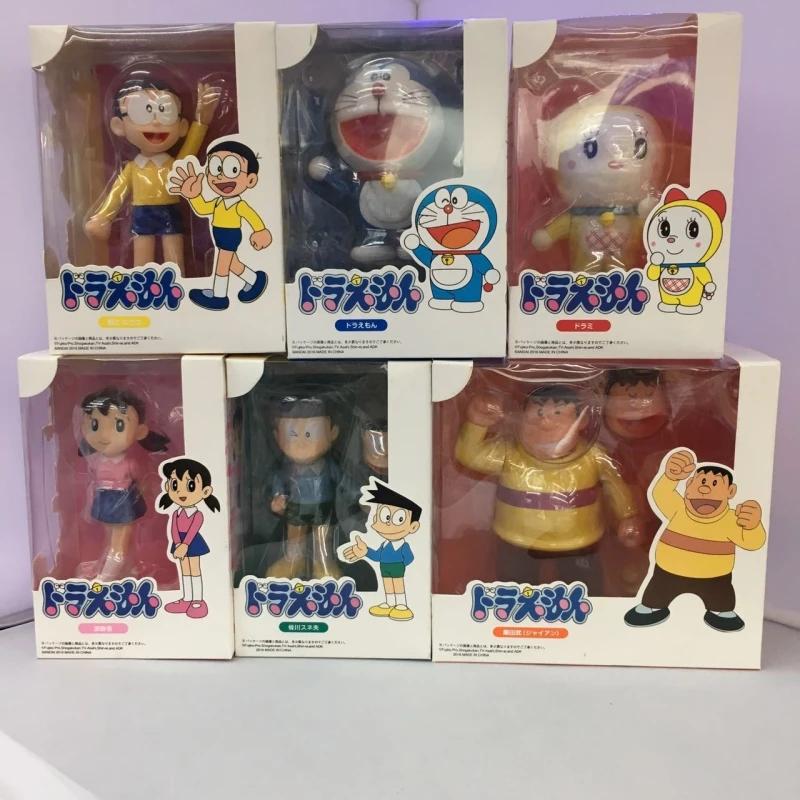 Doraemon figura anime shizuka minamoto modelo bonito decoração de mesa ornamentos brinquedos das crianças estátua móvel presente aniversário