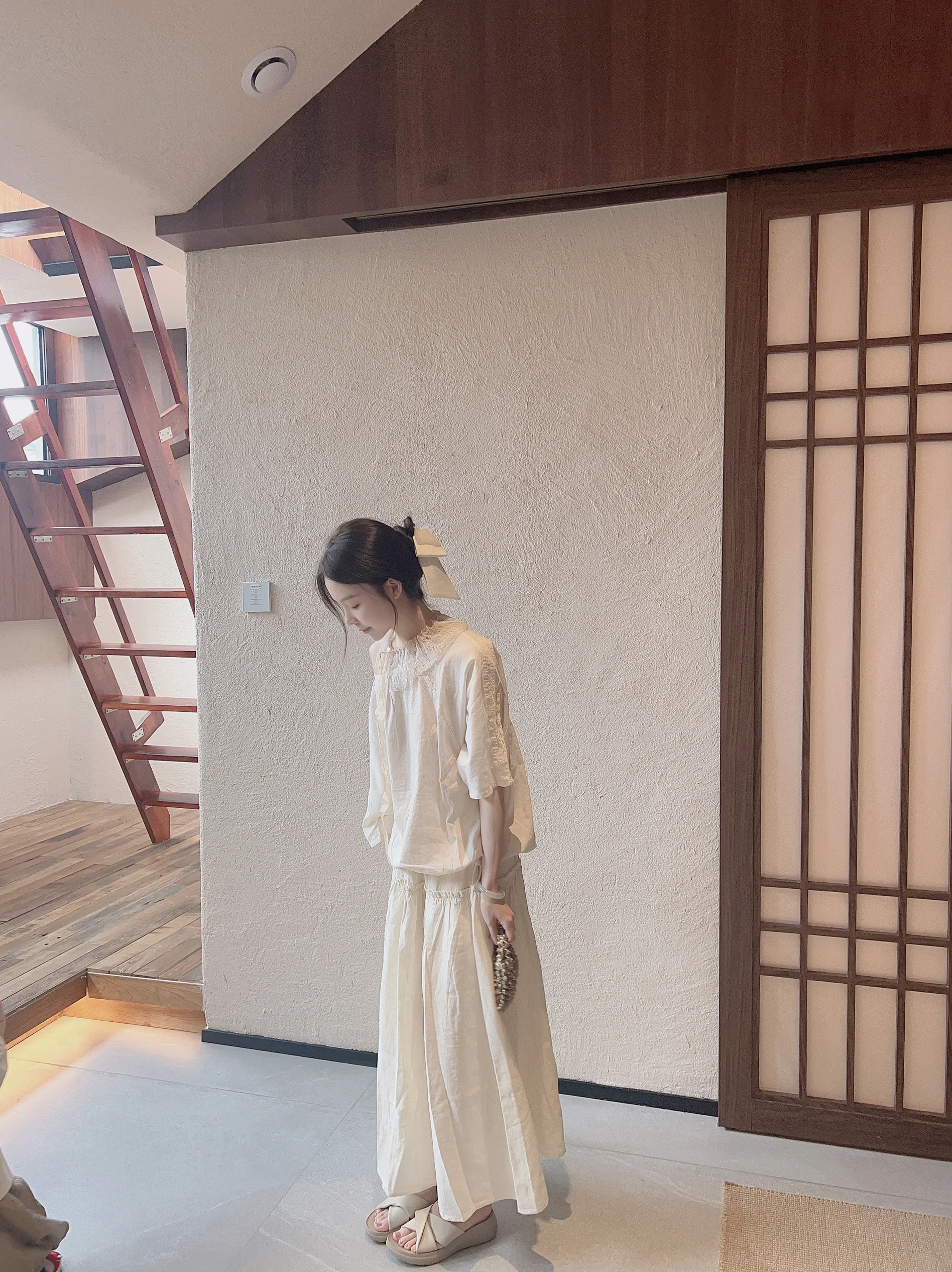 

Льняной костюм из хлопка с ванильным оттенком, летний, 2024, женский, премиум-класса, для работы