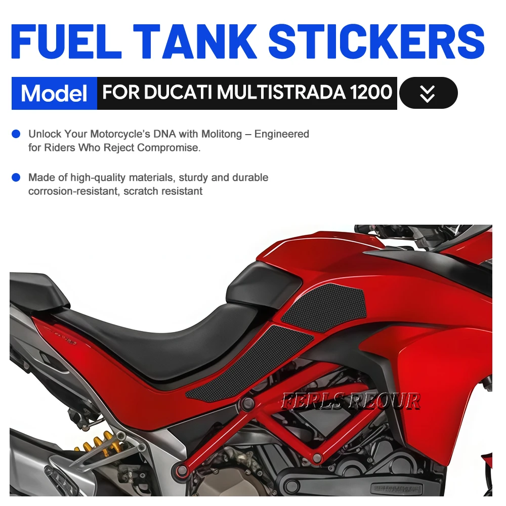 Soft Rubber Tank Pad for Ducati Multistrada 1200 (2015–2018) – Anti-Slip, Scratch-Resistant Motorcycle Tank Protection Pad