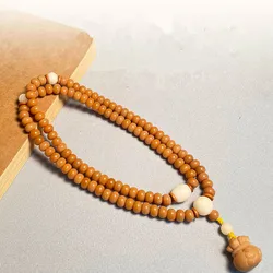 108 Natural Indonesia Weathered Bodhi Prayer Beads Mala Tibetan Rosary Bracelet Men Women Buddhist Meditation Necklace Jewelry