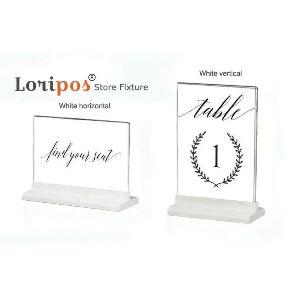 5pcs A5 Acrylic T-shape Desk Sign Holder Card Display Stand Table Menu Service Label Office Club Business Restaurant