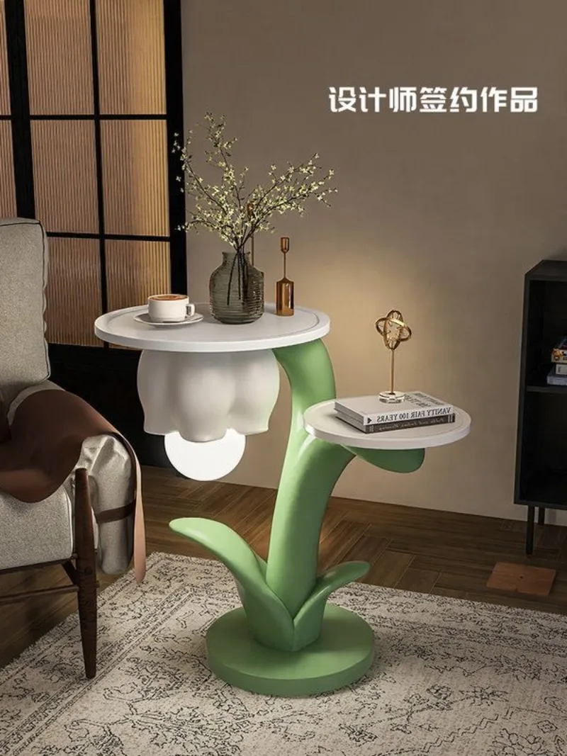 Creative flower edge table, living room, new small-sized household decoration, cream style sofa edge cabinet