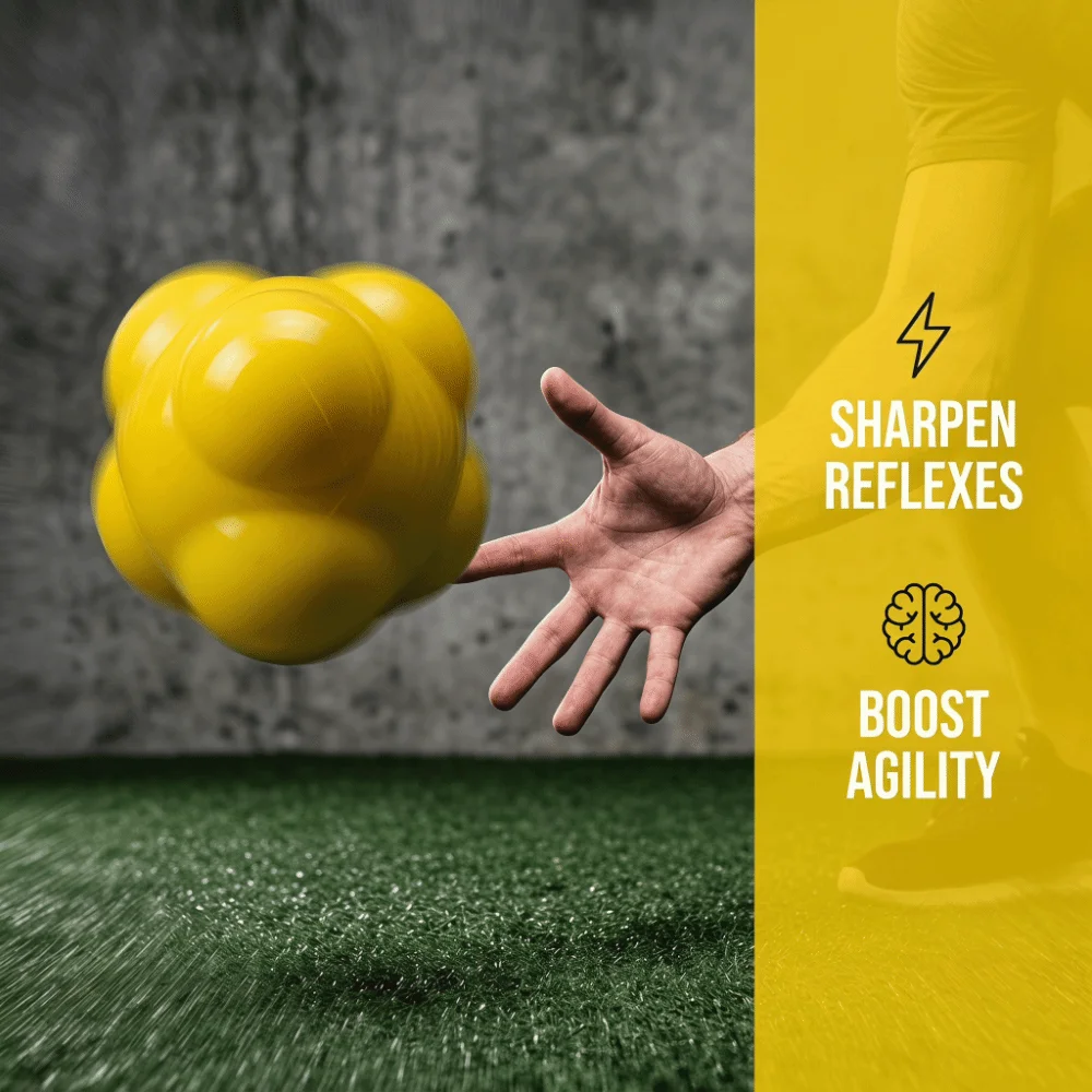 Natural Rubber Reaction Ball High Bounce Smooth Surface Agility Ball Hexagonal Shape Handheld Size Training Ball Reflex Practice