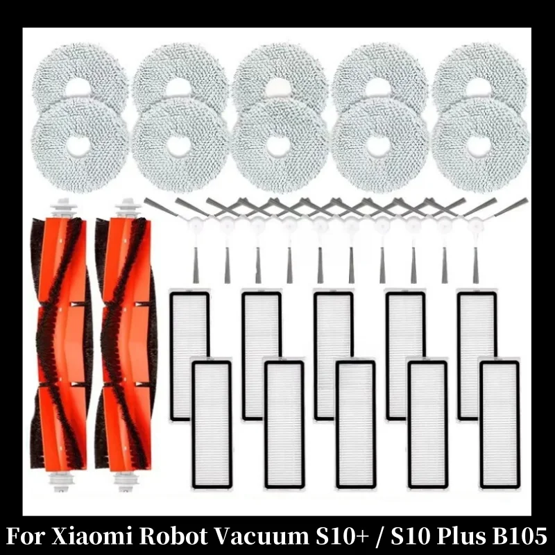 

Xiaomi Robot Vacuum S10+ / S10 plus B105 Main Side Brush Hepa Filter Mop Rag Cloth Compatible Spare Parts Accessories for Cleani